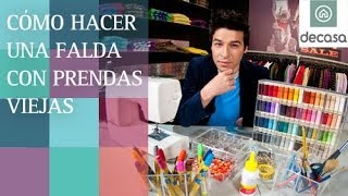 Cómo hacer una falda con prendas viejas en Customiza tu ropa [upl. by Elah]