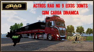 Canal Rag Actros Rag no 9 Eixos 30mts com Carga Dinâmica  Mapa RBR [upl. by Llen]