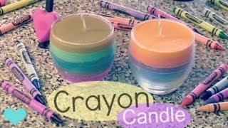 DIY CRAYON CANDLE  Home Decor  How To  SoCraftastic [upl. by Nelyag]