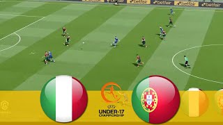 Italia vs Portogallo Highlights  EURO U17 2024  eFootball PES 2021 [upl. by Yrdnal]