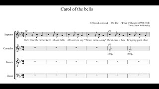 Mykola Dmytrovyč Leontovyč  Carol of the bells arr Peter J Wilhousky [upl. by Ilana439]