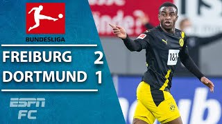 Youssoufa Moukoko goal cant save Borussia Dortmund in Freiburg loss  ESPN FC Bundesliga Highlights [upl. by Enirehtak]