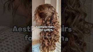 Aesthetic hairstyle for curly hair 🎀 curlyhair viralshort hairstyle [upl. by Rodie982]