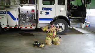 Donning Firefighter Turnout Gear TOG and SelfContained Breathing Apparatus SCBA [upl. by Rickie]