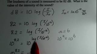 Calculate the Intensity When dB Decibel Value is Given [upl. by Rebmat]