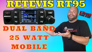 Retevis RT95 25 Watt Mobile Dual Band Ham Radio [upl. by Iduj374]