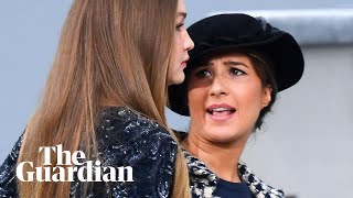 Gigi Hadid confronts Chanel catwalk invader [upl. by Nytsud251]