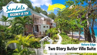 Oceanfront TwoStory Butler Villa Suite BW  Sandals La Toc St Lucia  Full Tour amp Review 4K [upl. by Doykos]