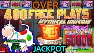 🐮 UNICOW 💰🎰🎉 Jackpot Handpay Over 400 spins on Invaders Return From the Planet Moolah [upl. by Aremaj]