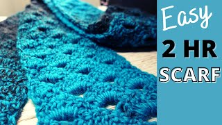 Crochet Scarf for Beginners Take 12  Easy Pattern to Crochet Scarf in 2 Hours [upl. by Foss173]