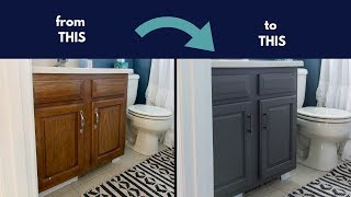 Chalk Paint Cabinets  Cheap Bathroom Renovation [upl. by Kline]