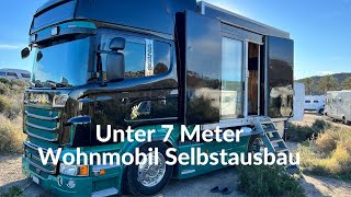 Wohnmobil Selbstausbau Scania LKW unter 7 Meter Komplett autark Gasfrei unterwegs im Kühlcontainer [upl. by Stilla955]