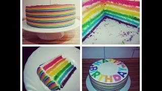 Sallys Regenbogentorte Rezept und Anleitung  Rainbowcake Recipe  Sallys Welt [upl. by Nuahc288]