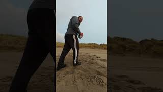 Rugby training on the beach Part 6 rugby ball kick [upl. by Spindell]