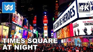 4K Walking tour of Times Square at Night in New York City USA Travel Guide [upl. by Sikata]