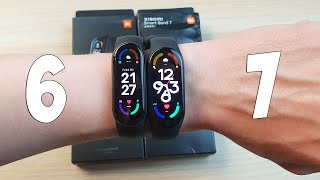 XIAOMI MI BAND 6 VS BAND 7  ЧТО ИЗМЕНИЛОСЬ ПОЛНОЕ СРАВНЕНИЕ [upl. by Auhsot]