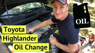 Toyota Highlander Oil Change  HOW TO [upl. by Olecram722]