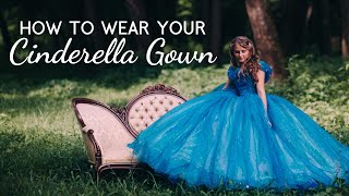 How to Wear Cinderella Dress  Wearing Cinderella Costume  LiveAction 2015 [upl. by Ahgiela]