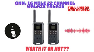 onn 16 Mile 22 Channel Walkie Talkie Unbox and Review [upl. by Etat]