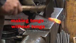 Introduction to tong making part 2 flat stock tongs without tongs  shaping the jaws [upl. by Casandra324]