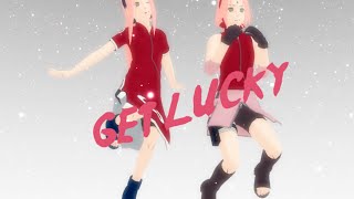 MMD NARUTO Get lucky  Sakura Haruno evolución [upl. by Gnah]