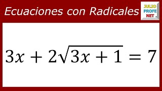 ECUACIONES CON RADICALES  Ejercicio 5 [upl. by Nauqram]