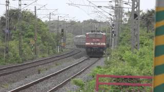 Bandra Terminus Lucknow Express Displaying Its Power at Umroli Railway Station [upl. by Berthold26]