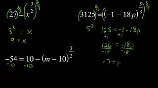 Solving Equations with Rational Exponents [upl. by Aryajay]