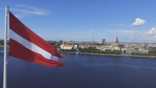 Lielais Latvijas karogs Rīgā  Giant Latvian flag in Riga [upl. by Louis378]