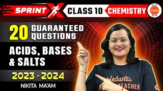 20 Most Important 100 Guaranteed 💯 Questions from Acid Bases And Salts Class 10 Science ✅ [upl. by Reivad393]