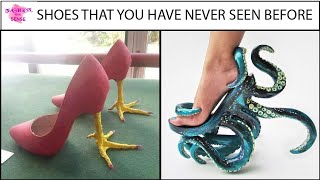 THE WEIRD SHOE DESIGNS COLLECTION 😲😲 WORLDS WEIRDEST SHOES  MOST STRANGEST SHOE FASHION [upl. by Oigres]