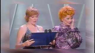 Lucille Ball in tears after standing ovation  1981 Emmy Awards w Shirley MacLaine [upl. by Thurmond454]