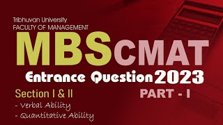 MBS CMAT ENTRANCE QUESTIONS 2023  Part 1 [upl. by Zeph]