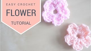 CROCHET Simple Flower tutorial  Bella Coco [upl. by Haisej]