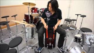 ♪ how to use cajon pedal  カホンペダル wit ロッズ 8ビート 演奏：大久保宙 [upl. by Yokum]