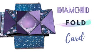 Diamond Fold Card 💎 Tutorial  DIY Scrapbooking [upl. by Anrym]