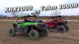 Kawasaki KRX1000 vs Honda Talon 1000R drag and short course [upl. by Eidaj]