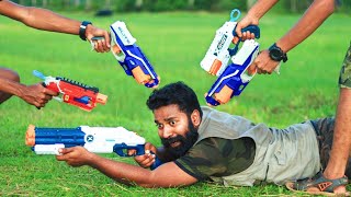 Nerf Battle War Begins  ഫ്രീഫയറിനെ വെല്ലുന്ന തോക്കുകൾ  M4 TECH [upl. by Allegna153]