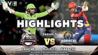 Lahore Qalandars vs Karachi Kings  Full Match Highlights  Match 23  8 March  HBL PSL 2020  MA2 [upl. by Arratahs587]