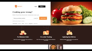 Swiggy Home Page Clone using HTML amp CSS [upl. by Diley]