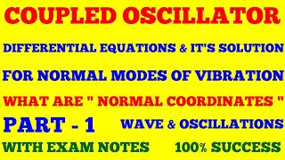 COUPLED OSCILLATOR  NORMAL MODES NORMAL COORDINATES OF COUPLED OSCILLATOR  WAVE amp OSCILLATIONS [upl. by Dnomra]