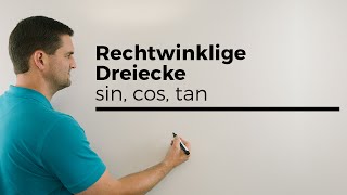 Rechtwinklige Dreiecke sin cos tan Hypotenuse AnGegenkathete  Mathe by Daniel Jung [upl. by Abdul]