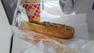 Real Deal Cheesesteak at quotThe Fresh Worksquot located in South Philly [upl. by Neale]