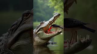 Huge Alligator Opens Mouth and a Bird Cleans Its Teeth [upl. by Jaine146]