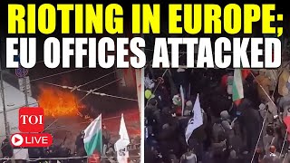 LIVE Riots In European Capital EU Offices Burned Soviet Flags Waved  Bulgaria  Euro  Watch [upl. by Zetniuq]