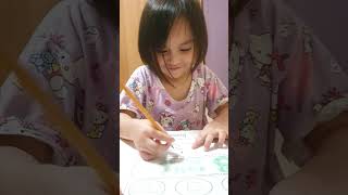 Bilang Tatlo Zaris Homework 3 years old Daycare [upl. by Semadar]