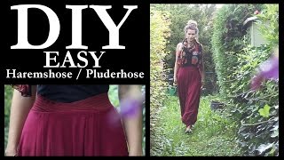 DIY EINFACHE Haremshose  Pluderhose High Waist ♥ [upl. by Dud]