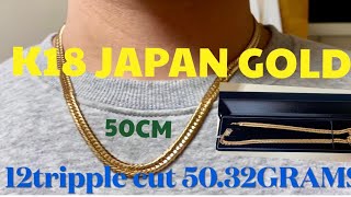 K18 japan gold necklace12tripple cut 5032grams 50cm Kihei [upl. by Avla163]