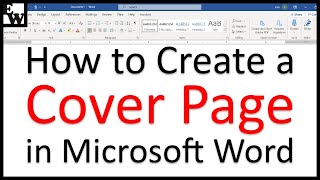 Create a COVER PAGE in Word  EASY TUTORIAL [upl. by Nali300]