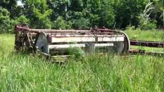 Mowing Hay wInternational 990 and John Deere 5320 [upl. by Essined]